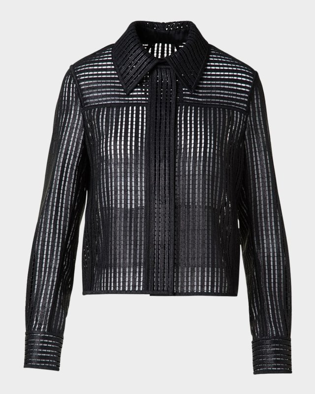 Talitha Short Techno Stripe Boxy Jacket